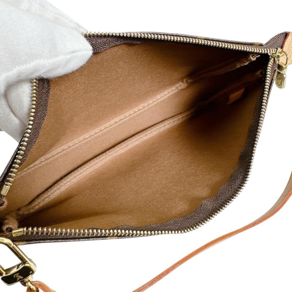 LOUIS VUITTON Authentic Brown Monogram Canvas Pochette Pouch - Picture 9 of 13